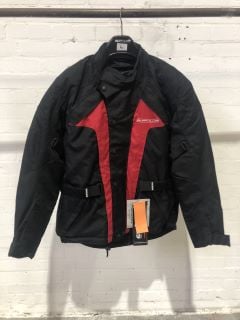 BUFFALO MODEL S TYPE BLACK & RED MOTORCYCLE JACKET (SIZE M)