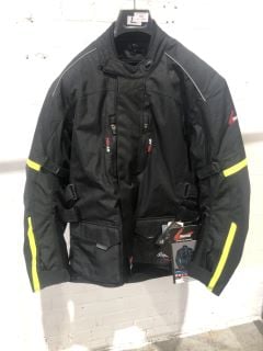 WEISE BLACK & LIME GREEN MOTORCYCLE JACKET (SIZE 44/L)