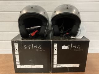 2X STING HELMETS CLASSIC SIZE SMALL (SILVER)