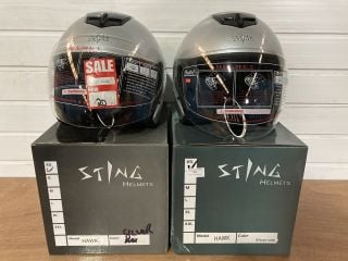 2X STING HELMETS HAWK SIZE EXTRA SMALL (SILVER)