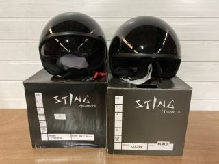 2X STING HELMETS COCON SIZE EXTRA EXTRA LARGE (BLACK AND MATT BLACK)