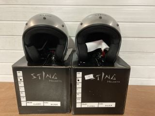 2X STING HELMETS CLASSIC SIZE SMALL (SILVER)