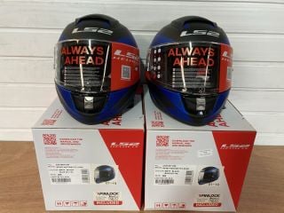 2X L52 HELMETS FF397 VECTOR FT2 SIGN SIZE EXTRA SMALL (MATT BLACK/BLUE)