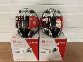 2X L52 HELMETS FF353 RAPID POPPIES SIZE EXTRA SMALL (BLACK WHITE)