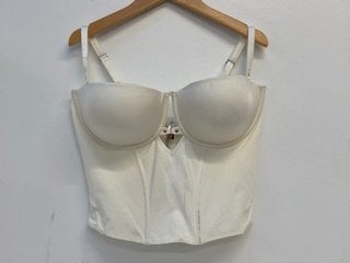 HONEY BIRDETTE BUSTIER CLOUD DANCER BRALETTE IN CREAM SIZE: 34F RRP - £125: LOCATION - WHITE BOOTH