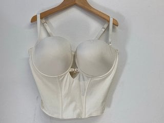 HONEY BIRDETTE BUSTIER CLOUD DANCER BRALETTE IN CREAM SIZE: 36F RRP - £125: LOCATION - WHITE BOOTH