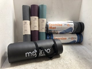 6 X ASSORTED FOAM YOGA/SPORT MATS IN VARIOUS COLOURS AND SIZES: LOCATION - A11