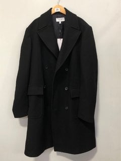 REISS CALEB MILITARY OVER COAT IN BLACK SIZE: L RRP - £350: LOCATION - WHITE BOOTH