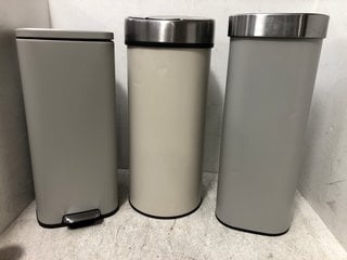 3 X ASSORTED JOHN LEWIS AND PARTNERS WASTE BINS IN STONE: LOCATION - B16