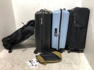 6 X ASSORTED JOHN LEWIS AND PARTNERS HARD/SOFTSHELL LUGGAGE CASES IN VARIOUS SIZES AND COLOURS: LOCATION - B16