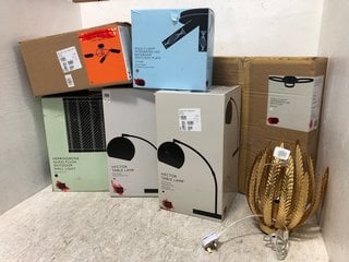 7 X ASSORTED JOHN LEWIS AND PARTNERS LIGHT ITEMS TO INCLUDE 2 X HECTOR TABLE LAMPS IN BLACK: LOCATION - B14