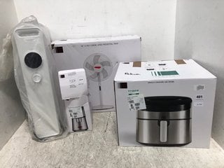 4 X ASSORTED JOHN LEWIS AND PARTNERS APPLIANCES TO INCLUDE SINGLE DRAWER AIR FRYER , STAINLESS STEEL COFFEE GRINDER: LOCATION - B13