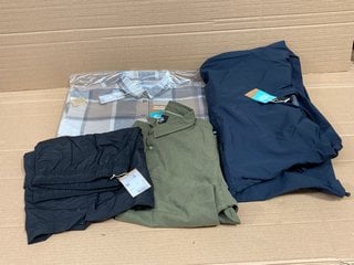 4 X ASSORTED ANIMAL CLOTHING TO INCLUDE BAYSIDE LINEN COTTON SHIRT IN DARK GREEN SIZE: L: LOCATION - B10