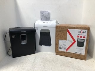 2 X ASSORTED REXEL AND FELLOWES PAPER SHREDDERS: LOCATION - B6