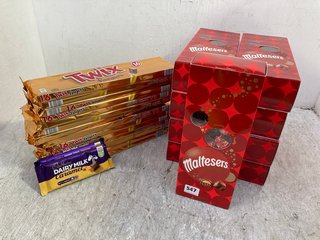 QTY OF ASSORTED CONSUMABLE ITEMS TO INCLUDE 9 X MALTESERS TRUFFLES CHOCOLATE PACKS 455G BB: 01/25: LOCATION - B1