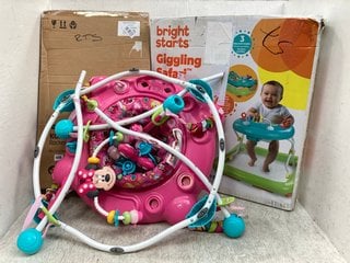 3 X ASSORTED BABY ITEMS TO INCLUDE MAXI COSI KORI ROCKER AND BRIGHT STARS GIGGLING SAFARI WALKER: LOCATION - C5