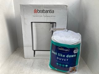 3 X ASSORTED HOUSE HOLD ITEMS TO INCLUDE BRABANTIA 60L BO TOUCH BIN HI: LOCATION - C7