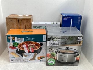 5 X ASSORTED HOUSE HOLD ITEMS TO INCLUDE DAEWOO 6.5L STAINLESS STEEL SLOW COOKER: LOCATION - C8