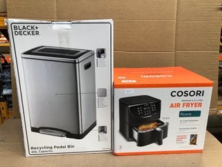 OSORI 5.5L AIR FRYER TO INCLUDE BLACK AND DECKER 40L RECYCLING PEDAL BIN: LOCATION - C9