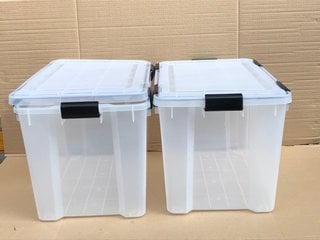 PACK OF CLEAR PLASTIC STORAGE BOXES WITH LIDS: LOCATION - C9