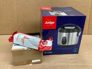 2 X ASSORTED ITEMS TO INCLUDE JUDGE 1.8L RICE COOKER AND BOX OF BRABANTIA WASTE BIN LINERS: LOCATION - C13