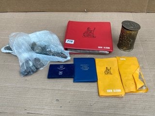 QTY OF ASSORTED ITEMS TO INCLUDE 2 X COIN COLLECTION ALBUMS (COINS INCLUDED): LOCATION - C15