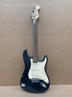 FENDER SQUIER STRAT ELECTRIC GUITAR IN BLACK/BROWN RRP - £219: LOCATION - C16