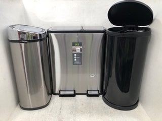 2 X ASSORTED PLASTIC AND STAINLESS STEEL WASTE BINS: LOCATION - C21