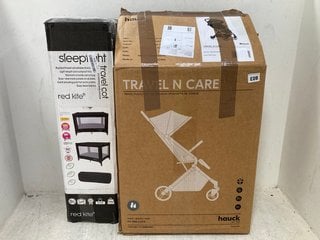 HAUCK TRAVEL N CARE CHILDRENS STROLLER TO INCLUDE RED KITE SLEEPTIGHT TRAVEL COT: LOCATION - C21