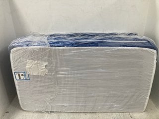 FOLD OUT BED MATTRESS IN BLUE AND WHITE (NOT SIZED): LOCATION - C21