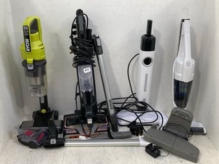 3 X ASSORTED SHARK , VACMASTER AND RYOBI VACUUM CLEANERS TO INCLUDE BELDRAY STEAM MOP: LOCATION - D17