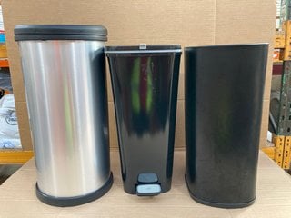 3 X ASSORTED HOUSE HOLD WASTE BINS: LOCATION - D13