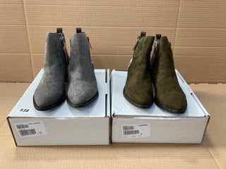 2 X MODA IN PELLE WOMENS KATRINA SUEDE BOOTS IN GREY SIZE: 6: LOCATION - D8