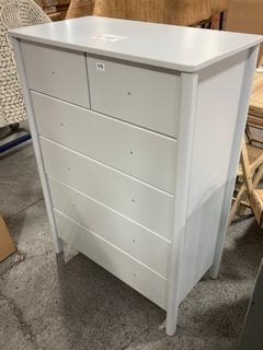 JOHN LEWIS & PARTNERS SPINDLE 4+2 DRAWER CHEST IN LIGHT GREY FINISH - RRP £548: LOCATION - B6