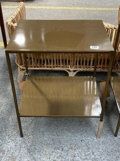 MAHI SIDE TABLE - ANTIQUE BRASS - 55 X 46 X 36CM - RRP £225: LOCATION - C1