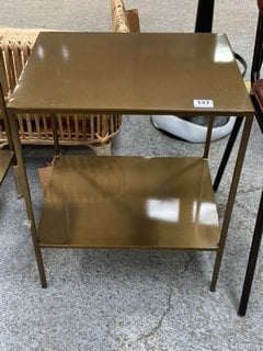 MAHI SIDE TABLE - ANTIQUE BRASS - 55 X 46 X 36CM - RRP £225: LOCATION - C1