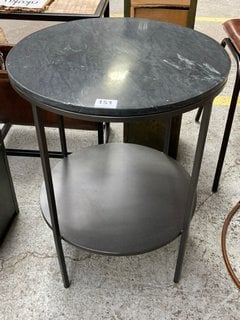 KAROKO MARBLE SIDE TABLE - BLACK - ONE SIZE - RRP £250: LOCATION - C1