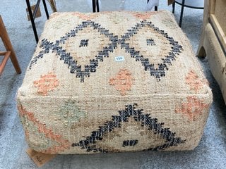 KESU KILIM POUF - NATURAL - LARGE - RRP £450: LOCATION - C1