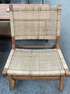 MADRISANA ACACIA & RATTAN WOVEN CHAIR - NATURAL - ONE SIZE - RRP £495: LOCATION - C1