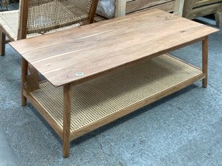 ERABAR COFFEE TABLE IN NATURAL ACACIA AND CANE FINISH - RRP £495: LOCATION - C1