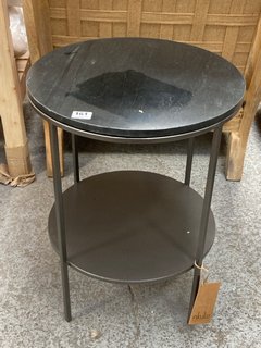 KAROKO MARBLE SIDE TABLE - BLACK - ONE SIZE - RRP £250: LOCATION - C1