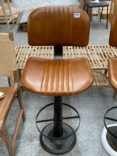 NARWANA BAR CHAIR - AGED TAN - ONE SIZE - RRP £350: LOCATION - C2