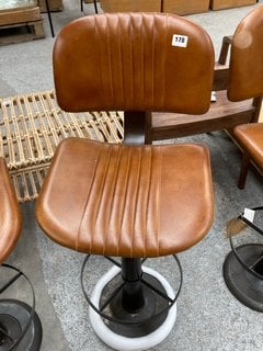 NARWANA BAR CHAIR - AGED TAN - ONE SIZE - RRP £350: LOCATION - C2