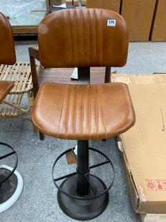 NARWANA BAR CHAIR - AGED TAN - ONE SIZE - RRP £350: LOCATION - C2