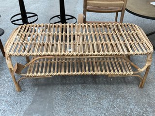 NESARI RATTAN COFFEE TABLE - NATURAL - ONE SIZE - RRP £350: LOCATION - C2