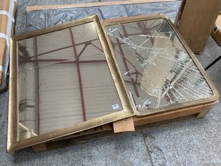 (COLLECTION ONLY) PALLET OF ASSORTED NKUKU MIRRORS TO INCLUDE TADUR LARGE RECTANGULAR WALL MIRROR IN BRASS FRAME: LOCATION - C3