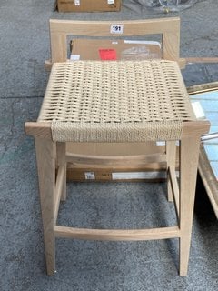 LA REDOUTE KIOTO PAPER STOOL IN SOLID LIGHT OAK AND WOVEN FINISH - RRP £185: LOCATION - C3