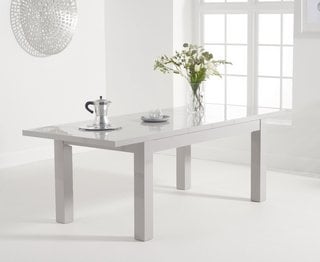 SEATTLE/VANCOUVER LIGHT GREY GLOSS 160-220CM EXT TABLE - RRP £599: LOCATION - B2