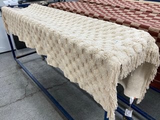 AM.PM FRINGED STYLE LARGE FLOOR RUG IN NATURAL ECRU : SIZE 160 X 230CM: LOCATION - C6