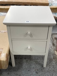 JOHN LEWIS & PARTNERS WILTON 2 DRAWER BEDSIDE TABLE IN LINEN: LOCATION - C6